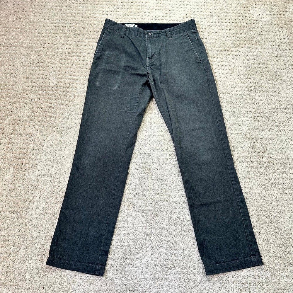 Volcom Pants Men's 30x30 Stretch Chino Charcoal Gray Skateboard Y2K